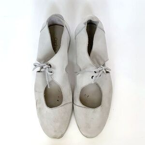 Arche Light Gray Suede Lace Up Mary Jane Flat Shoes